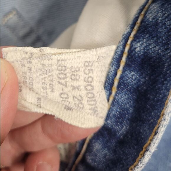 VINTAGE 90s Wrangler distressed cutoff jean shorts XXL - Picture 7 of 12